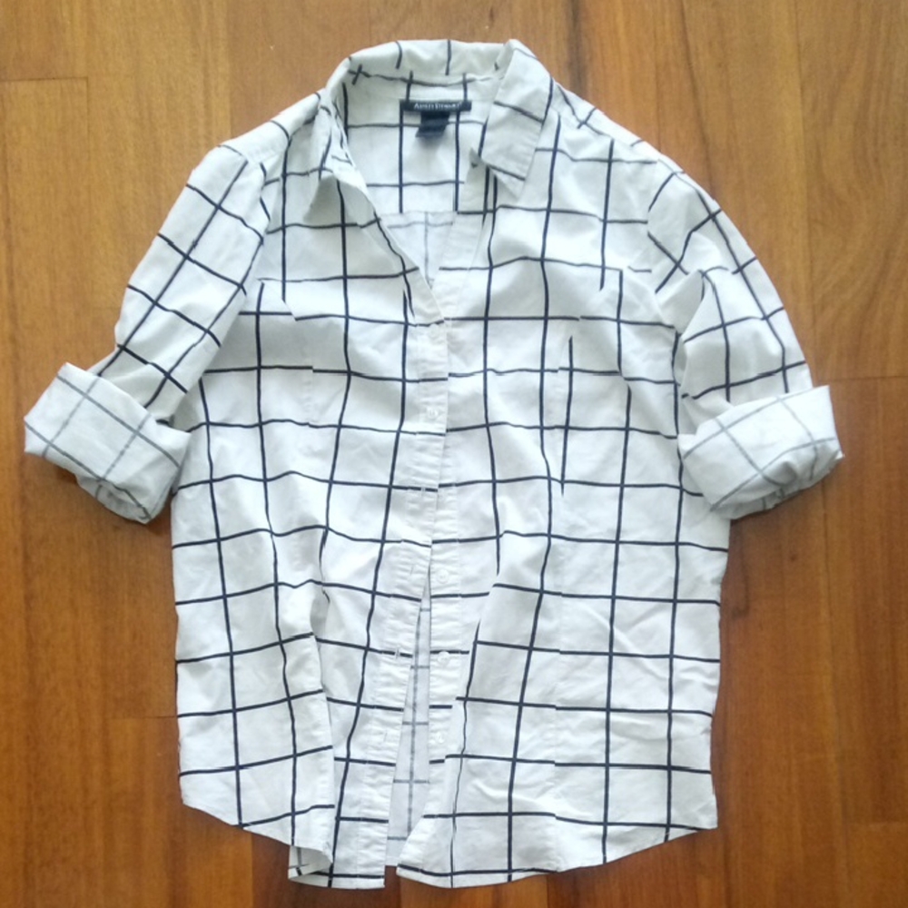 Classic White and Black Checkered Shirt